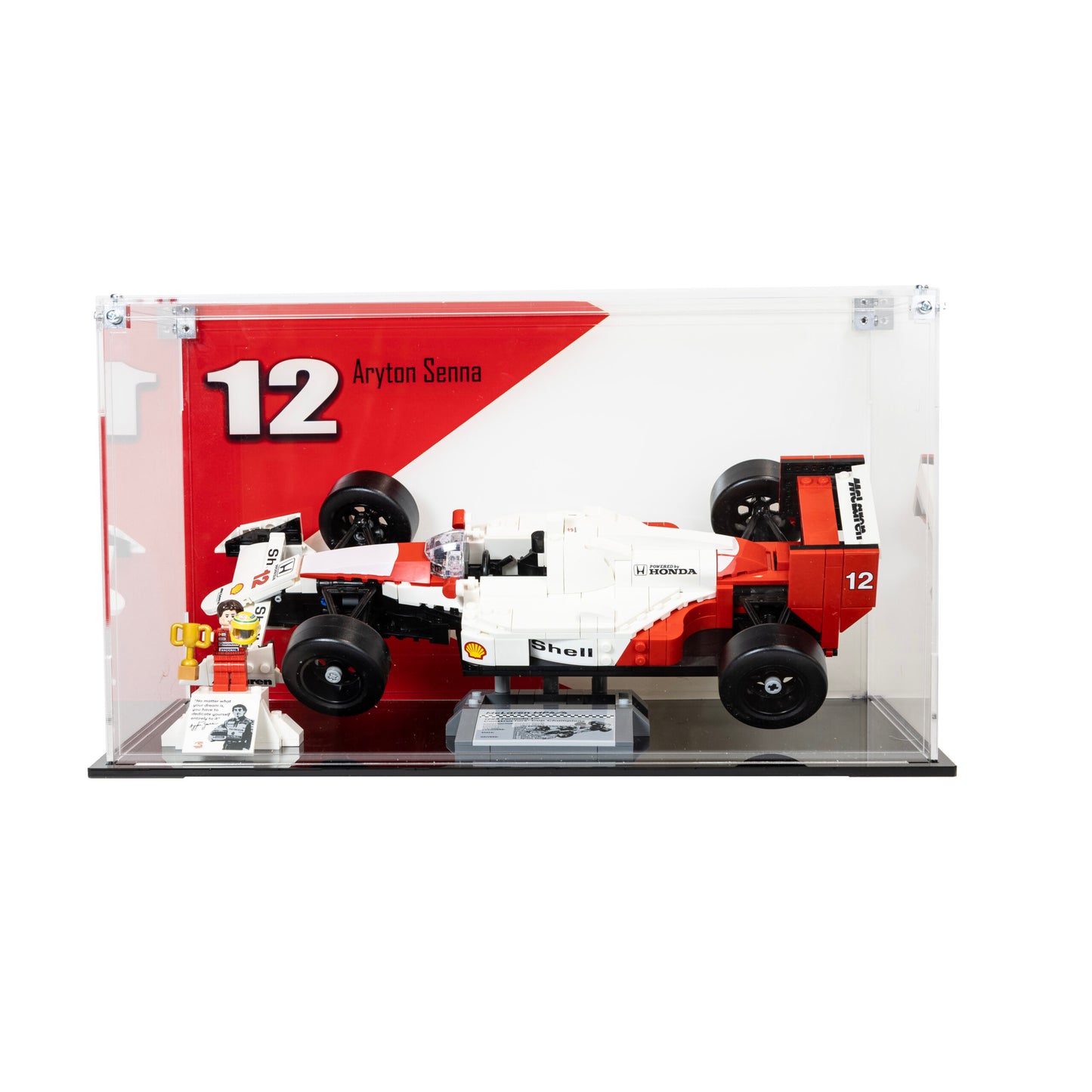 Premium Acrylic Display Case for the LEGO McLaren MP4/4 & Ayrton Senna 10330