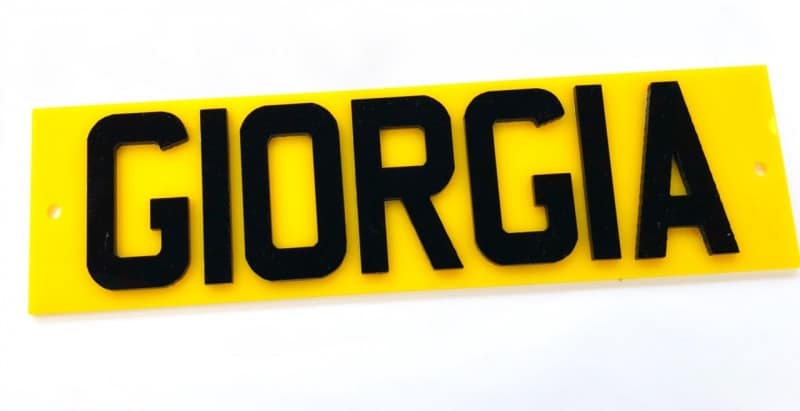 D Reg Plate Name Plaque