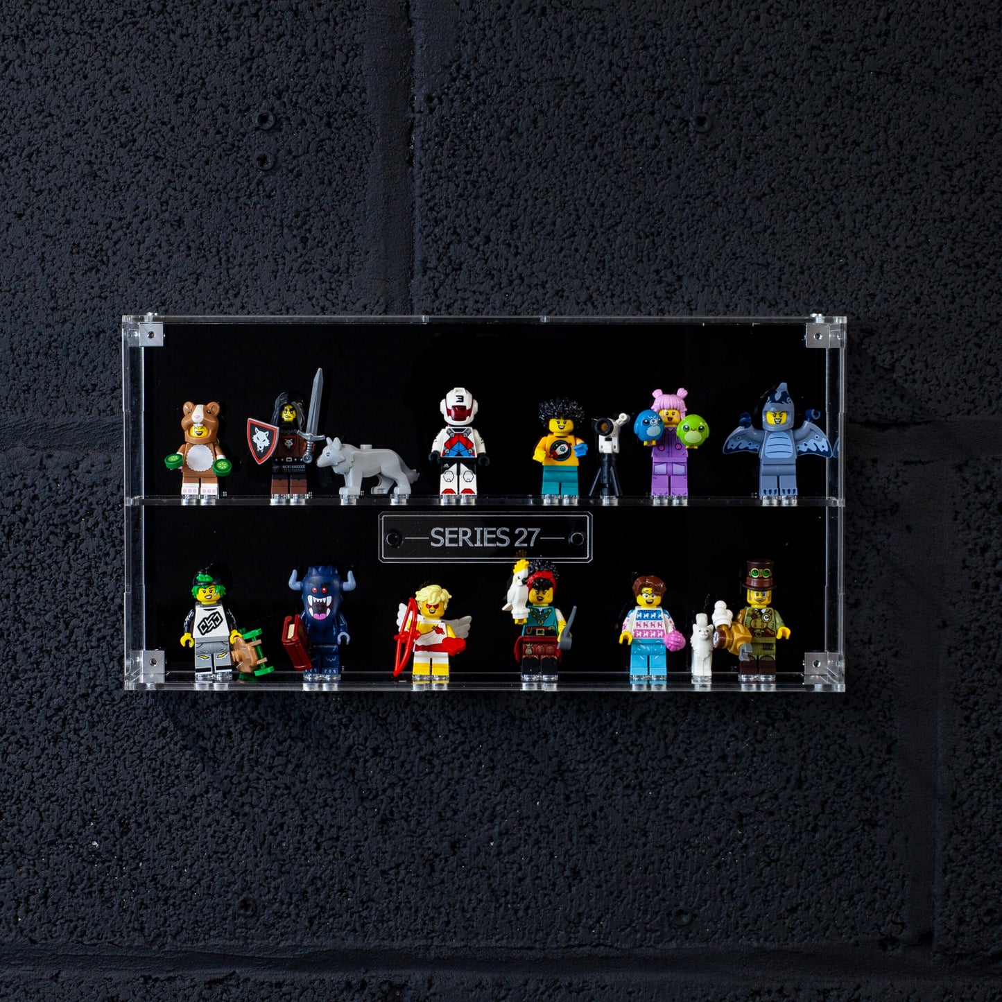 Wall mounted Acrylic Display Case for LEGO Minifigures Series 27