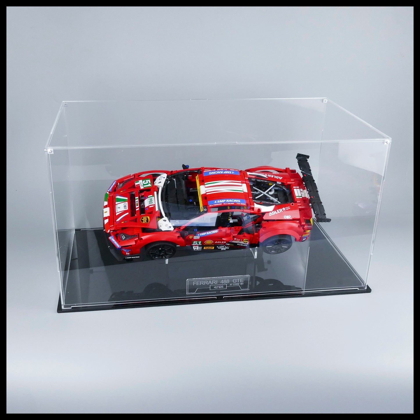 Acrylic Display Case With Internal Stand For LEGO Ferrari 488 GTE (42125)