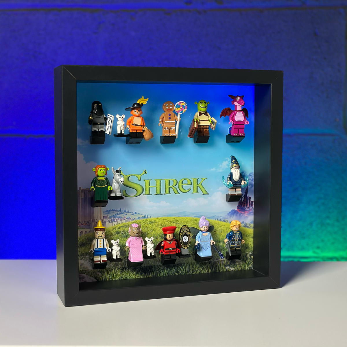 UK-Made Acrylic Frame Insert for LEGO SHREK Minifigures — IKEA Compatible Display
