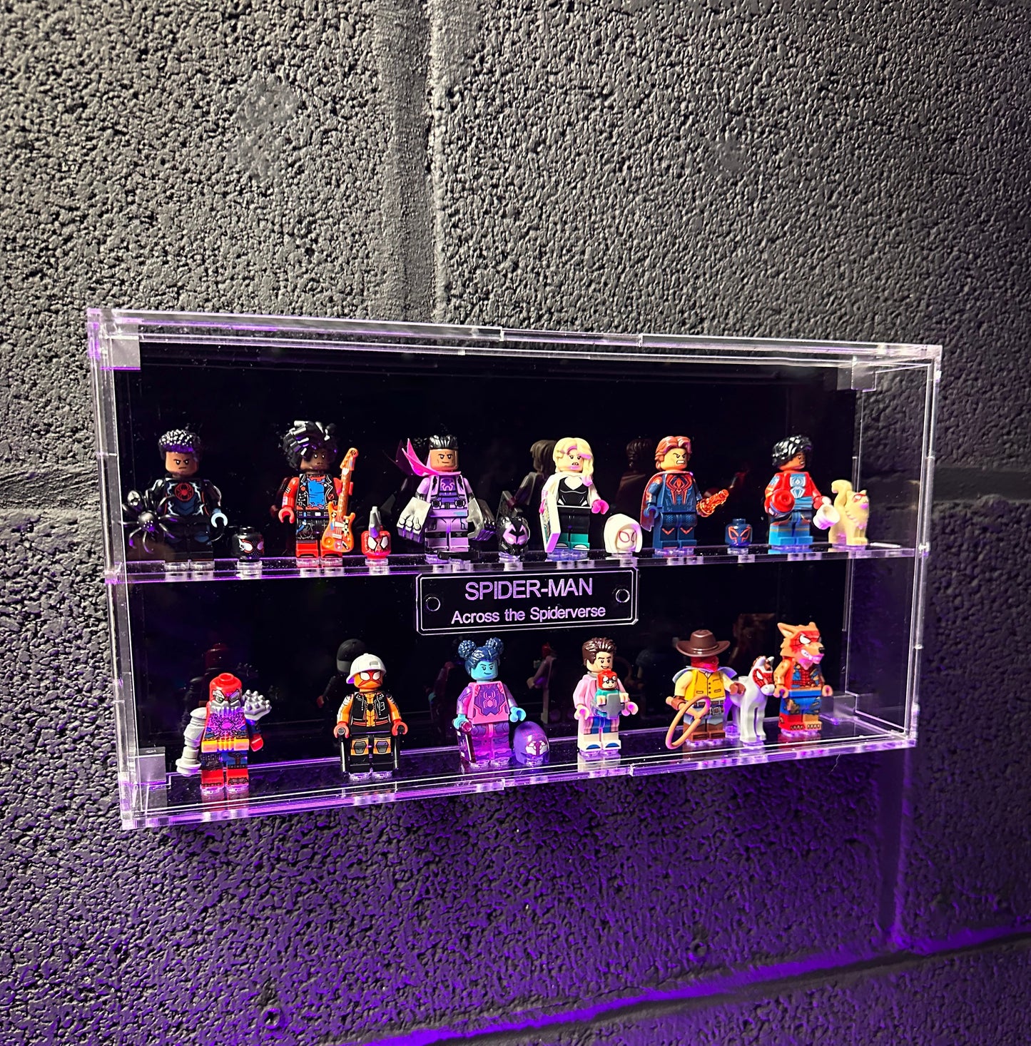 Wall mounted Acrylic Display Case for LEGO Minifigures Spiderman Series
