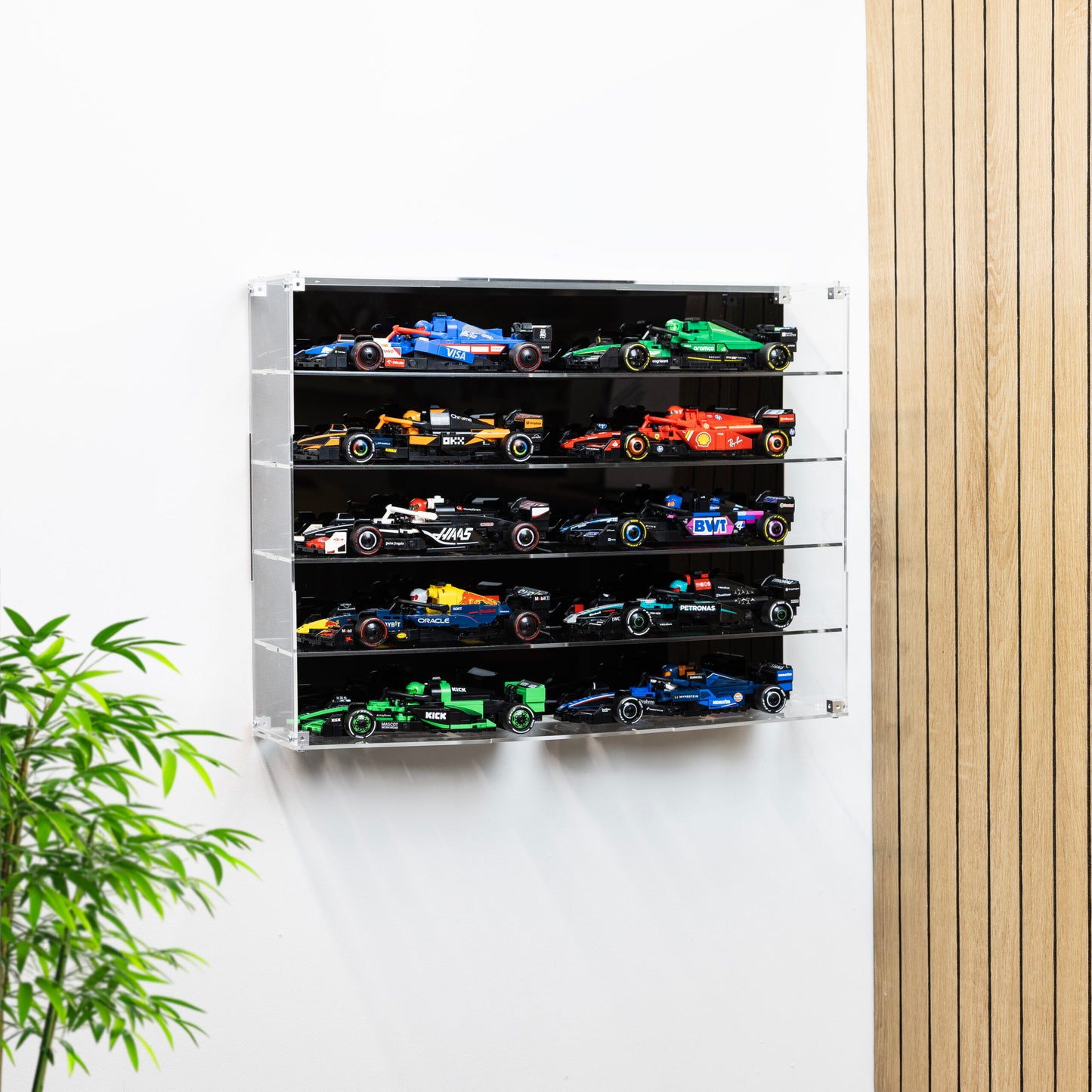 Premium Acrylic Display Case for LEGO F1 Speed Champions (10 cars)
