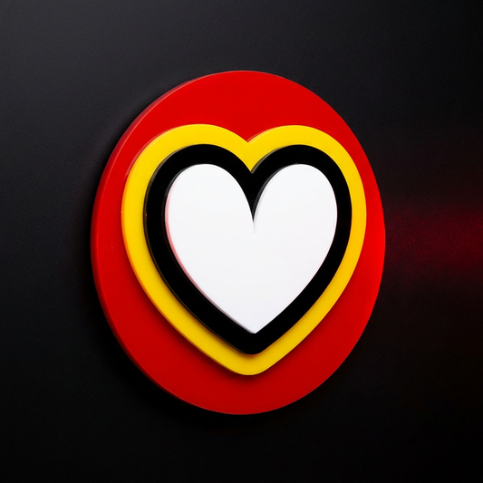 3D Stacked Acrylic Heart Room sign