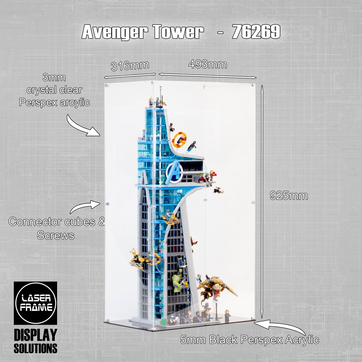 Acrylic Display Case for the LEGO Avengers Tower 76269