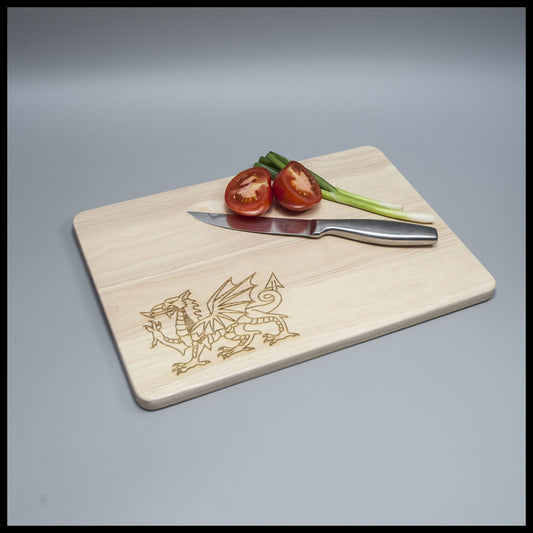 Welsh Dragon wooden chopping board