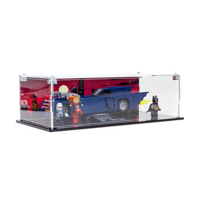 Premium Acrylic Display Case for the LEGO Batman™ with the Batmobile™ vs. Harley Quinn™ and Mr. Freeze™ 76274