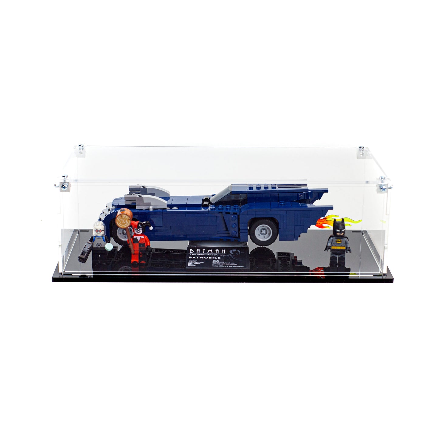 Premium Acrylic Display Case for the LEGO Batman™ with the Batmobile™ vs. Harley Quinn™ and Mr. Freeze™ 76274