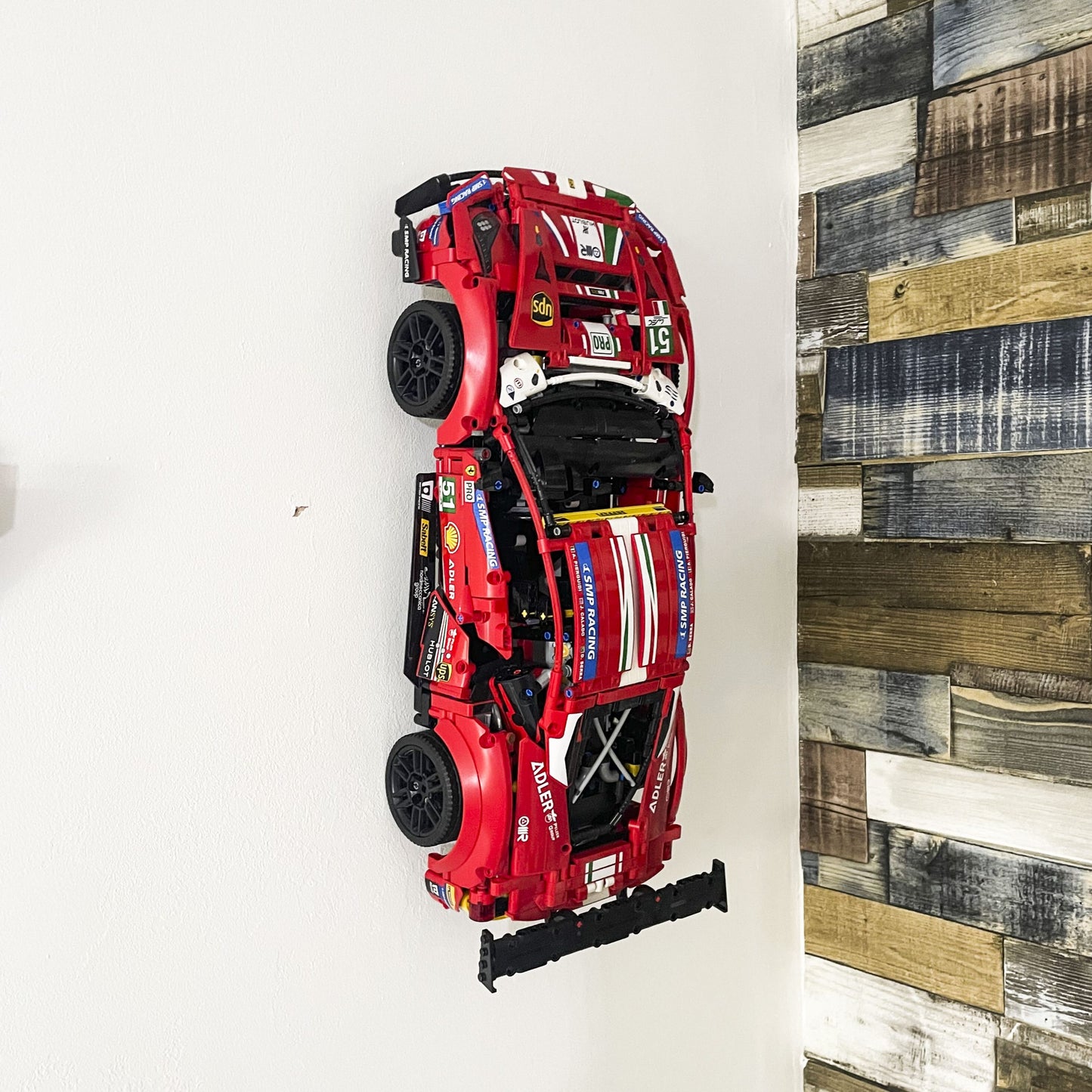 Wall mounted car stand For LEGO Ferrari 488 GTE “AF Corse #51”42125