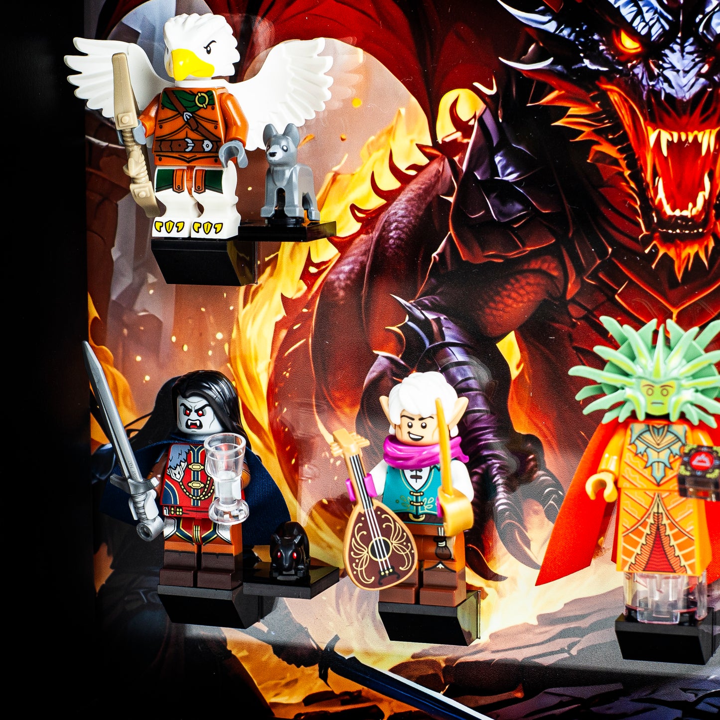 Acrylic Frame Insert for LEGO CMF Minifigure Dungeons & Dragons Series Fire