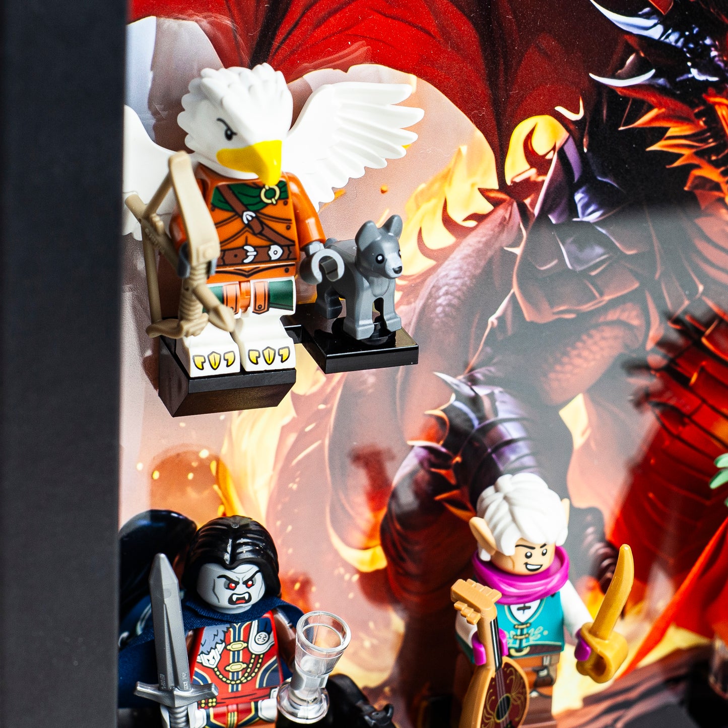 Acrylic Frame Insert for LEGO CMF Minifigure Dungeons & Dragons Series Fire