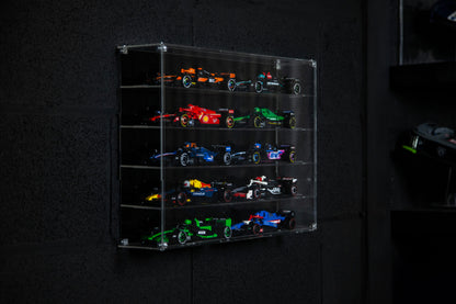 Premium Acrylic Display Case for LEGO F1 Speed Champions (10 cars)