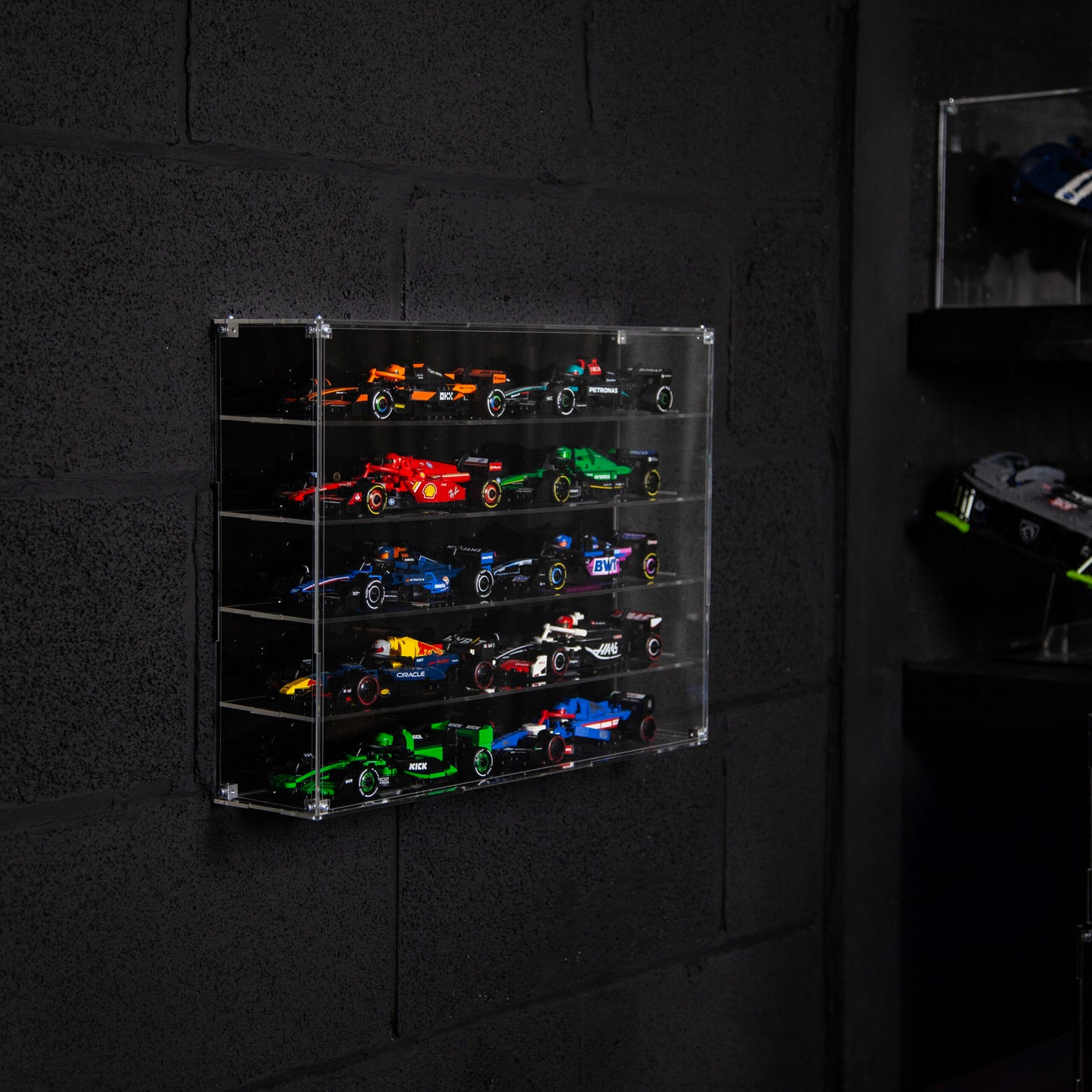Premium Acrylic Display Case for LEGO F1 Speed Champions (10 cars)