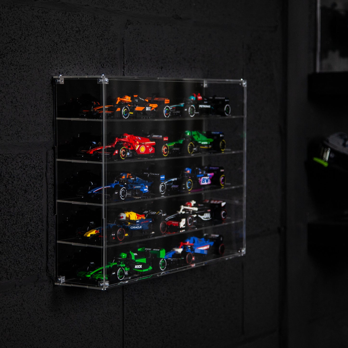 Premium Acrylic Display Case for LEGO F1 Speed Champions (10 cars)