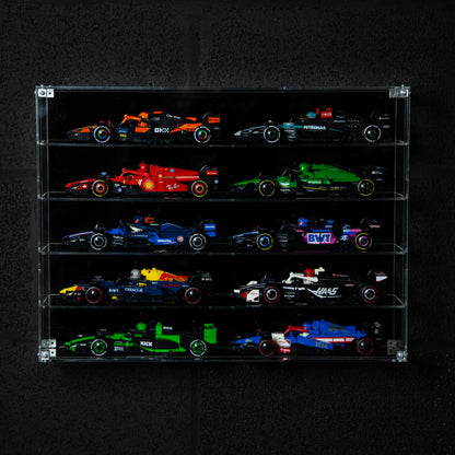 Premium Acrylic Display Case for LEGO F1 Speed Champions (10 cars)