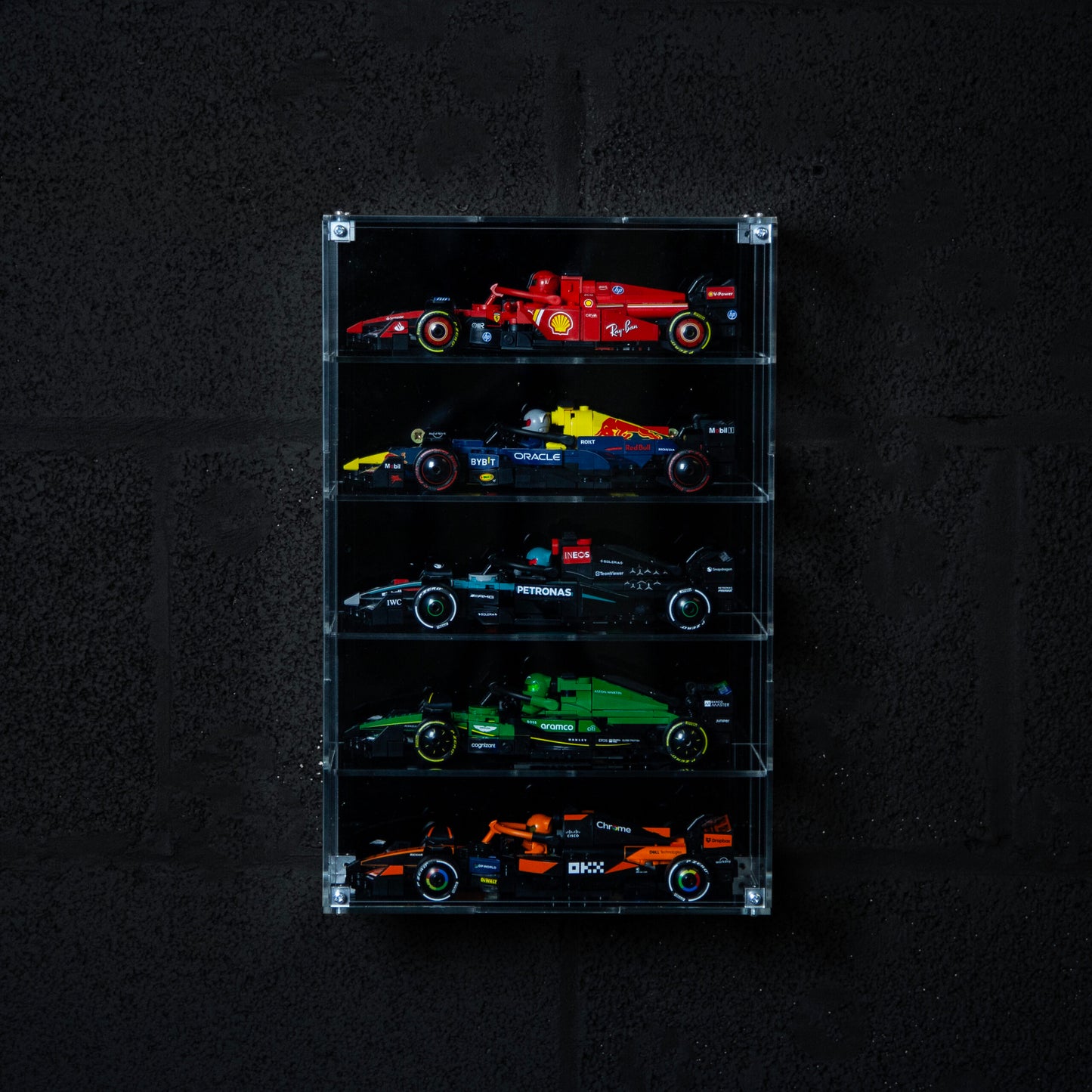 Premium Acrylic Display Case for LEGO F1 Speed Champions (5 cars)