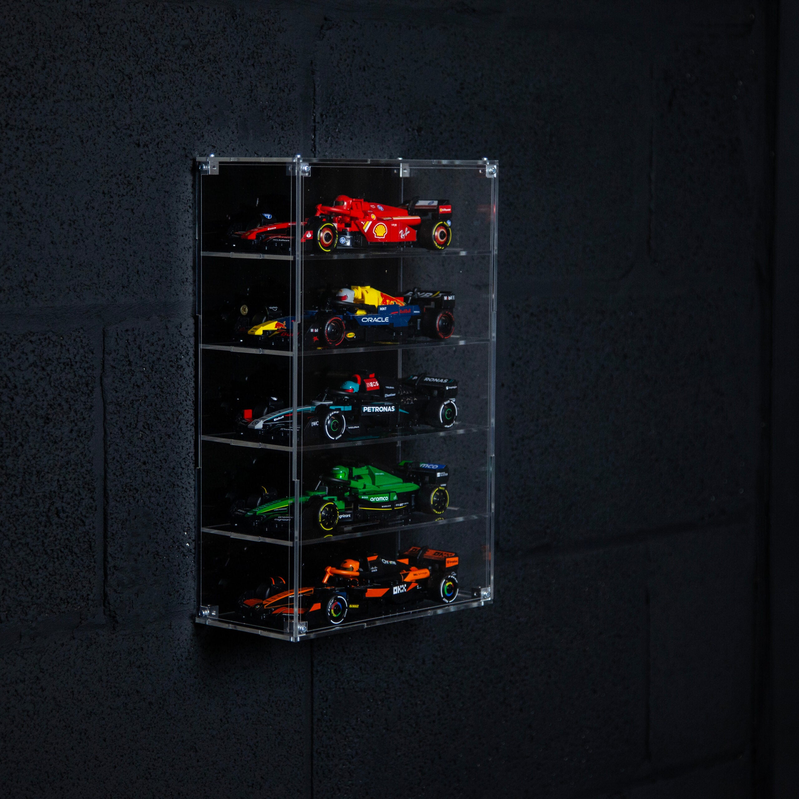 Premium Acrylic Display Case for LEGO F1 Speed Champions (5 cars