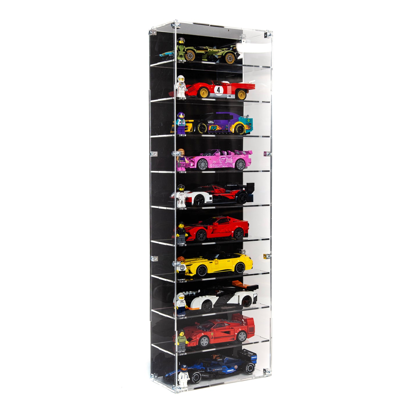 Wall Mounted Display Case for 10 LEGO Speed Champions