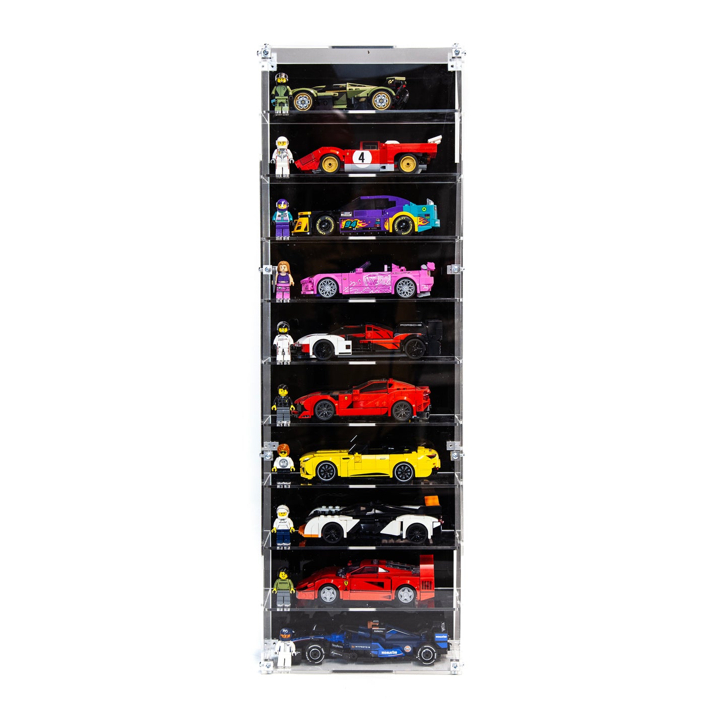 Wall Mounted Display Case for 10 LEGO Speed Champions