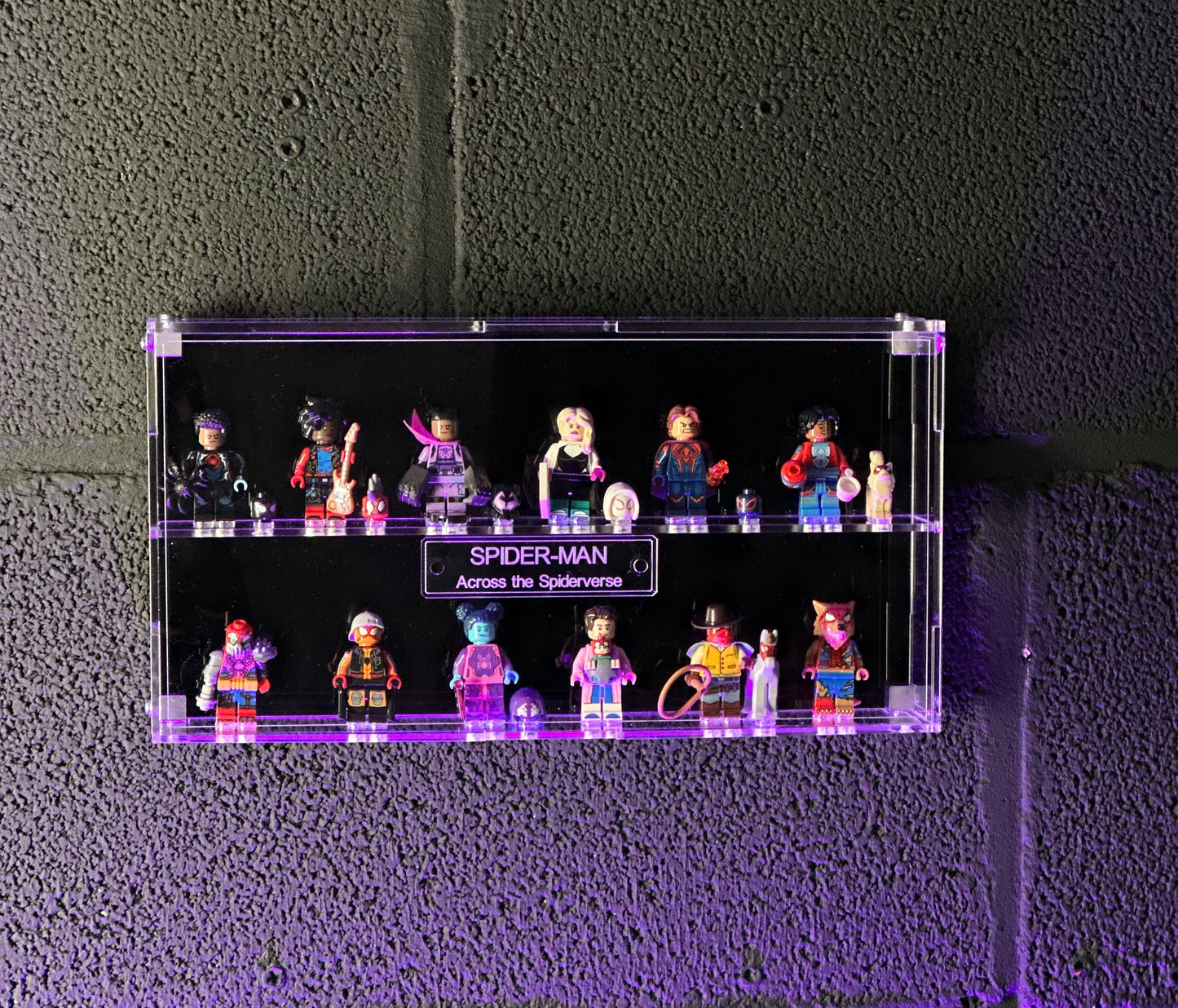 Wall mounted Acrylic Display Case for LEGO Minifigures Spiderman Series