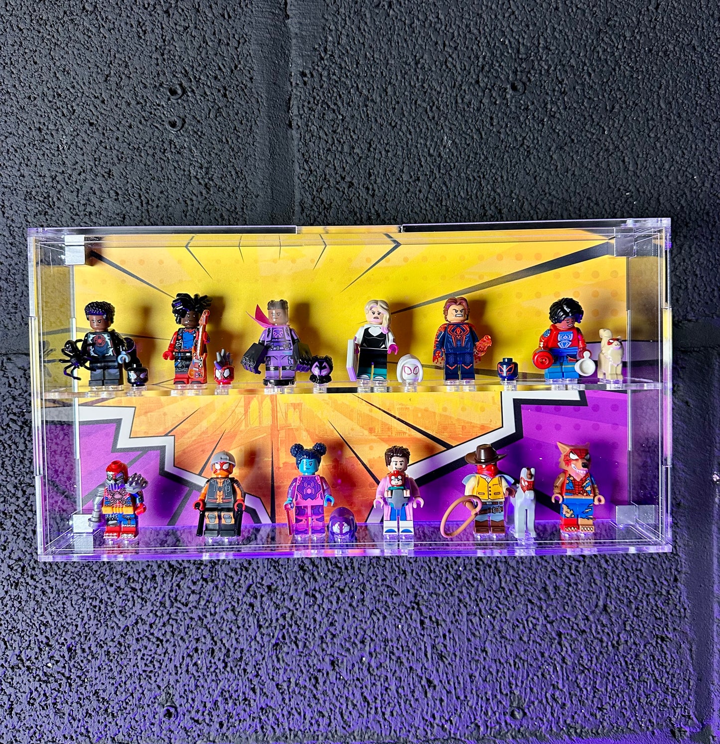 Wall mounted Acrylic Display Case for LEGO Minifigures Spiderman Series