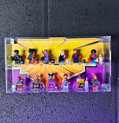 Wall mounted Acrylic Display Case for LEGO Minifigures Spiderman Series