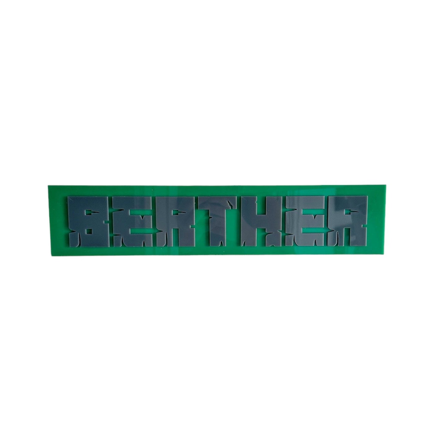Online Brick crafting themed name plaque