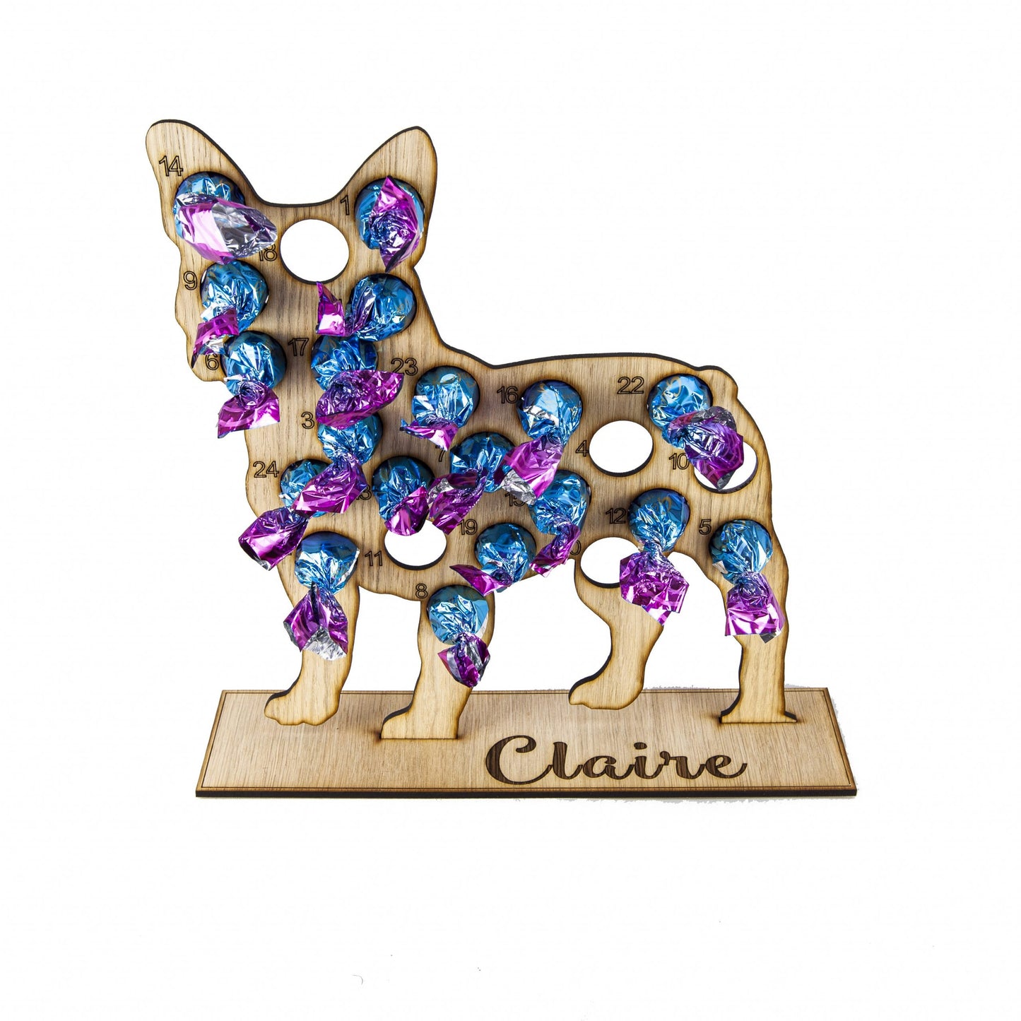 Personalised Christmas French bulldog advent calendar