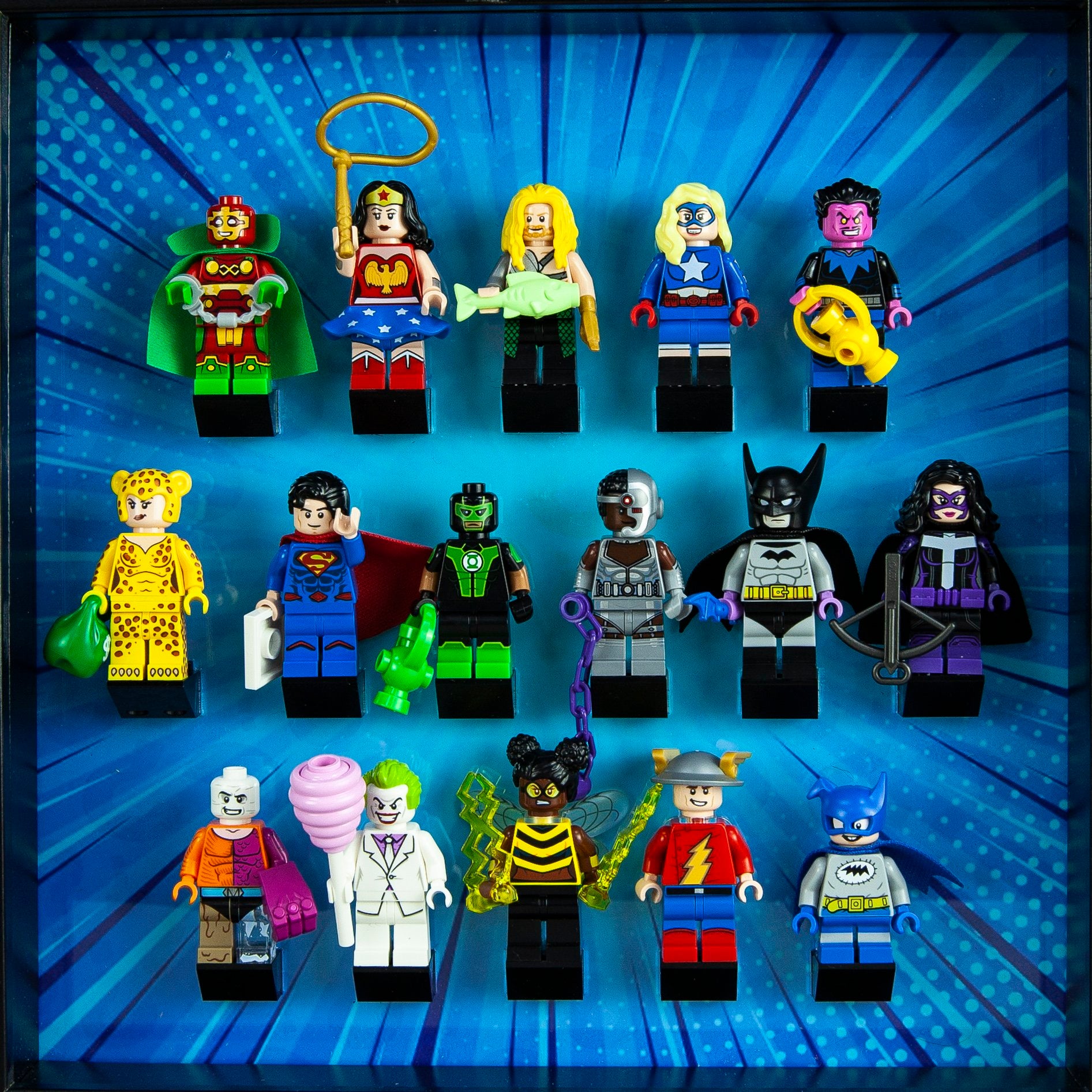 Blue DC minifigure series acrylic frame Insert – Laser Frame