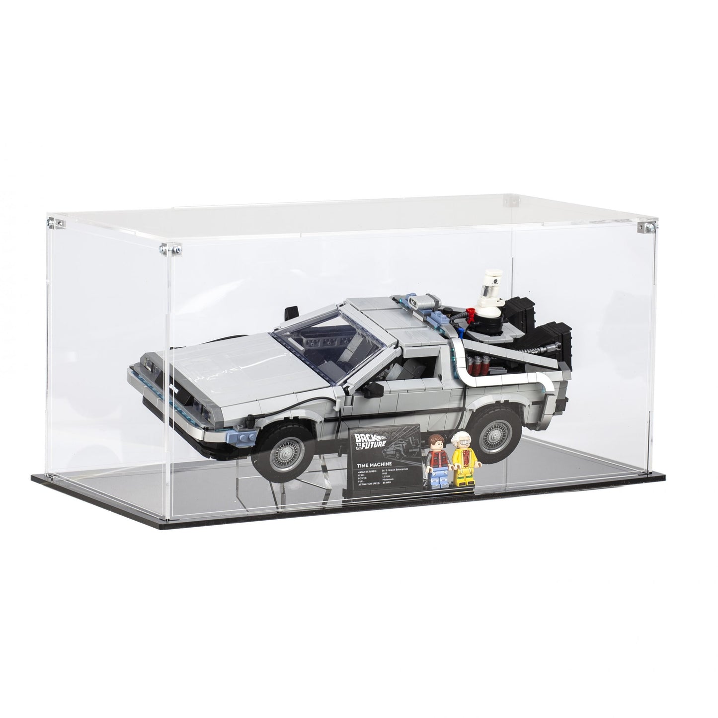 Acrylic Display Case with Stand for LEGO Back to the Future Time Machine 10300