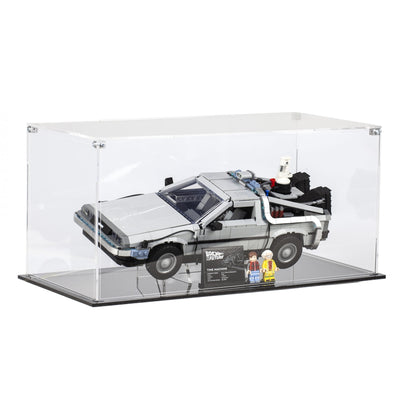 Acrylic Display Case with Stand for LEGO Back to the Future Time Machine 10300