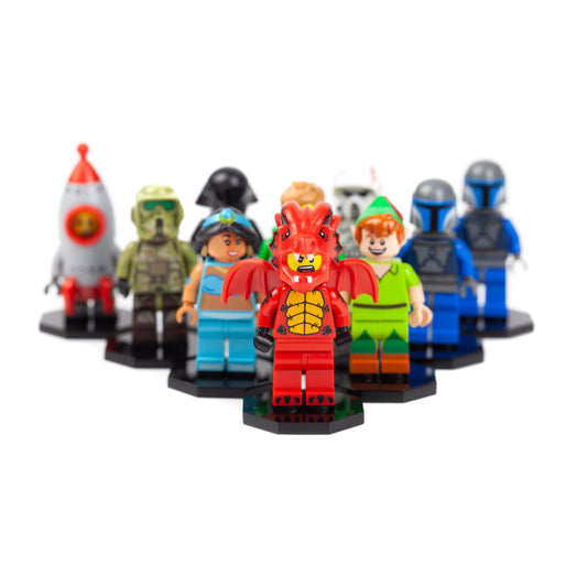 Hexagon Acrylic Minifigure Base Stands (Packs Of 10)