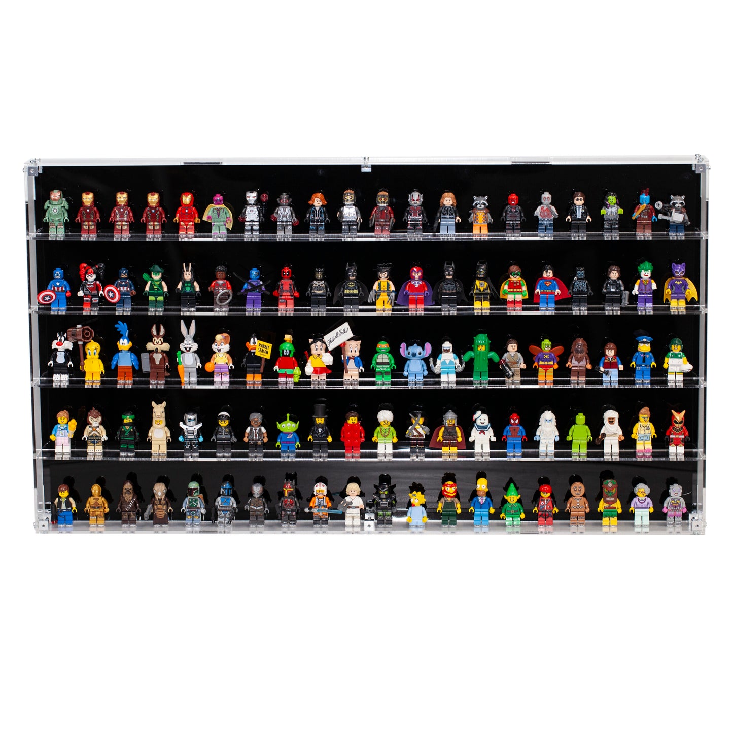 Wall mounted Acrylic Display Case for 100 Minifigures