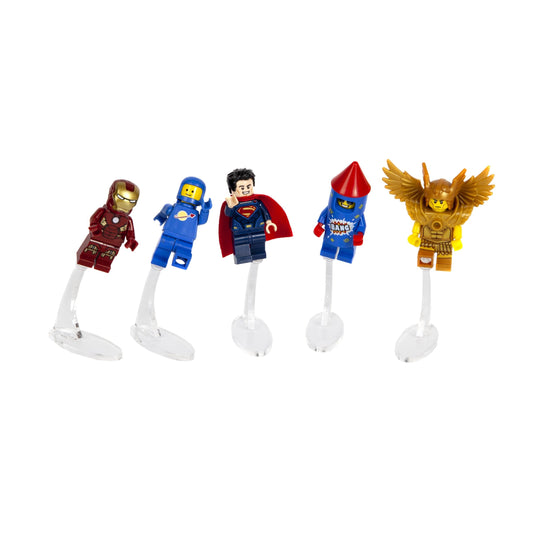 Clear Acrylic poseable Minifigure Stands (Packs Of 5)