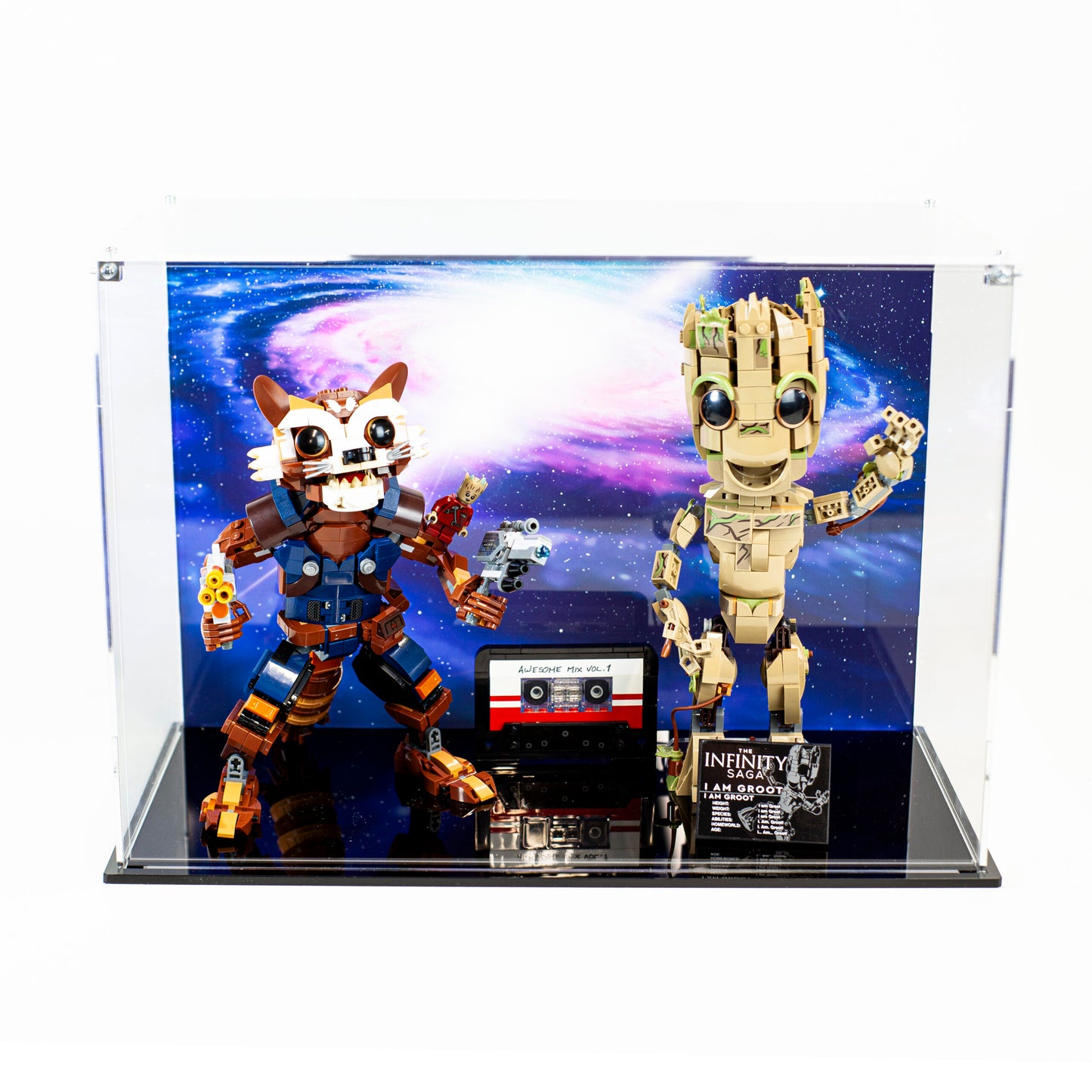 Premium Acrylic Display Case for LEGO Marvel Groot & Rocket