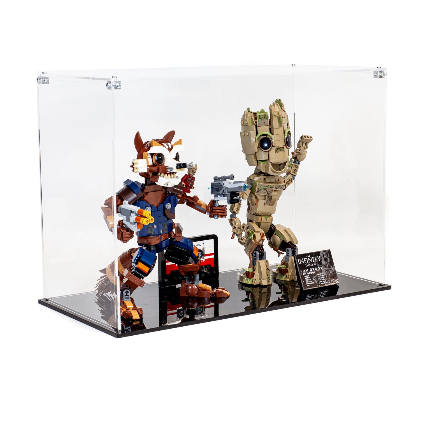 Premium Acrylic Display Case for LEGO Marvel Groot & Rocket