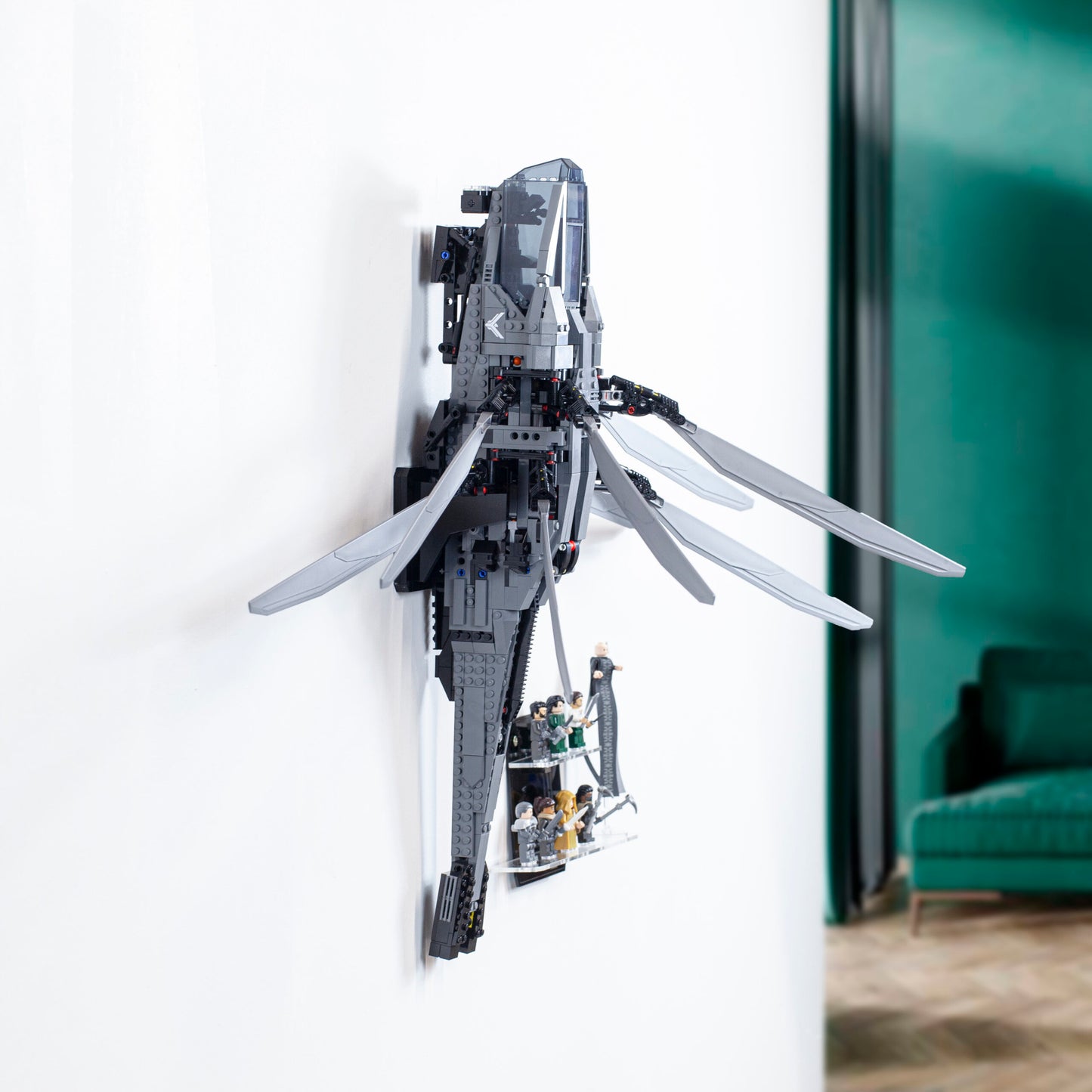 Wall mounted display stand For LEGO Icons Dune Atreides Royal Ornithopter 10327