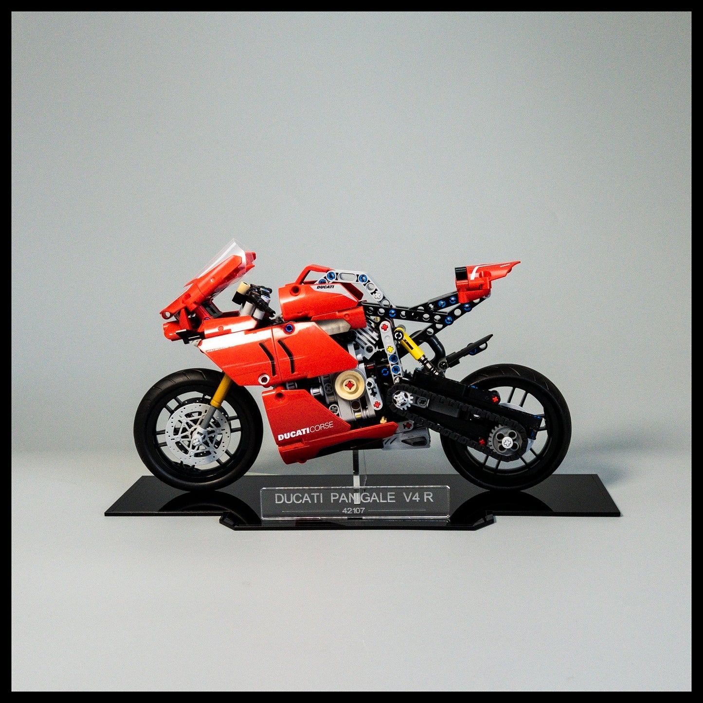 Acrylic display stand for LEGO Technic Ducati Panigale V4 R (42107)