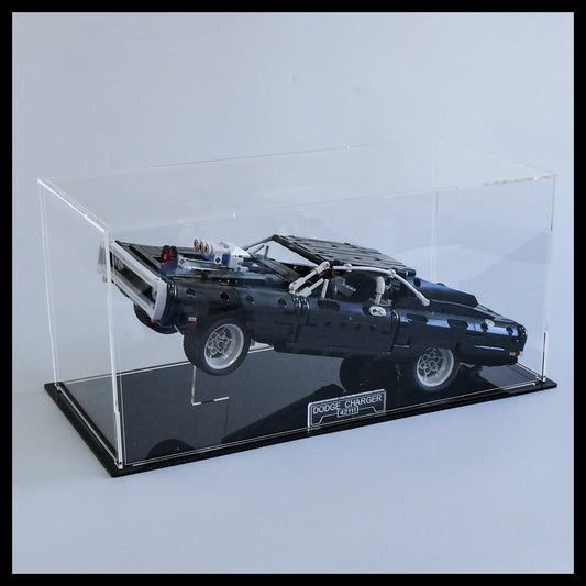 Acrylic Display Case With Internal Stand For LEGO® Technic™ Dom’s Dodge Charger 42111