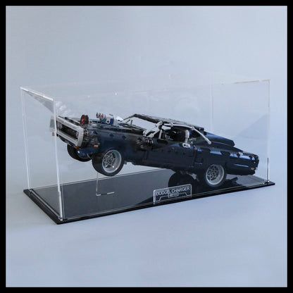 Acrylic Display Case With Internal Stand For LEGO® Technic™ Dom’s Dodge Charger 42111