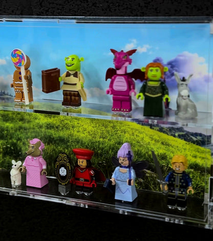 Wall-Mounted Acrylic Display Case for LEGO Shrek Minifigures