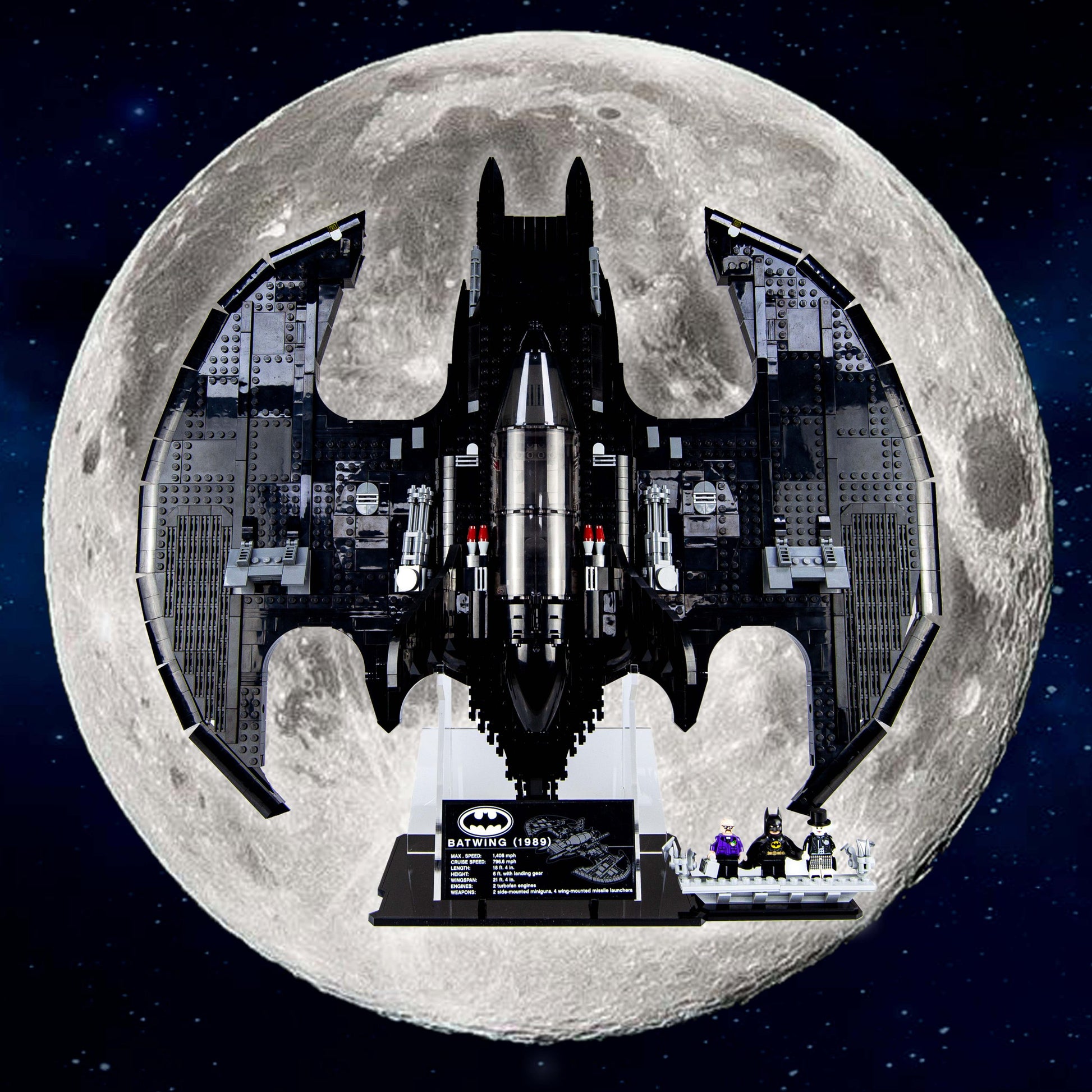 Acrylic Display Stand for LEGO 1989 Batwing 76161 – Laser Frame