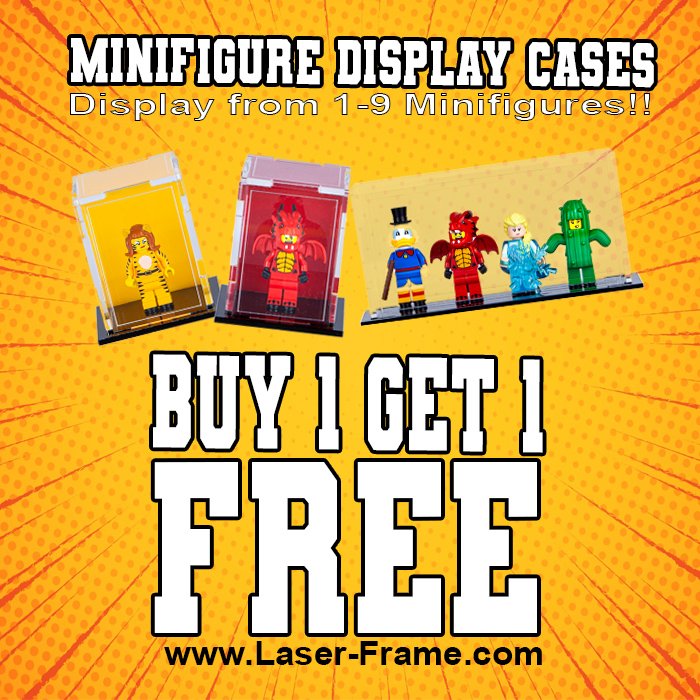 Minifigure Acrylic Display Case for 8 (BOGOF 2 pack)