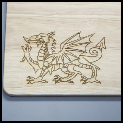 Welsh Dragon wooden chopping board