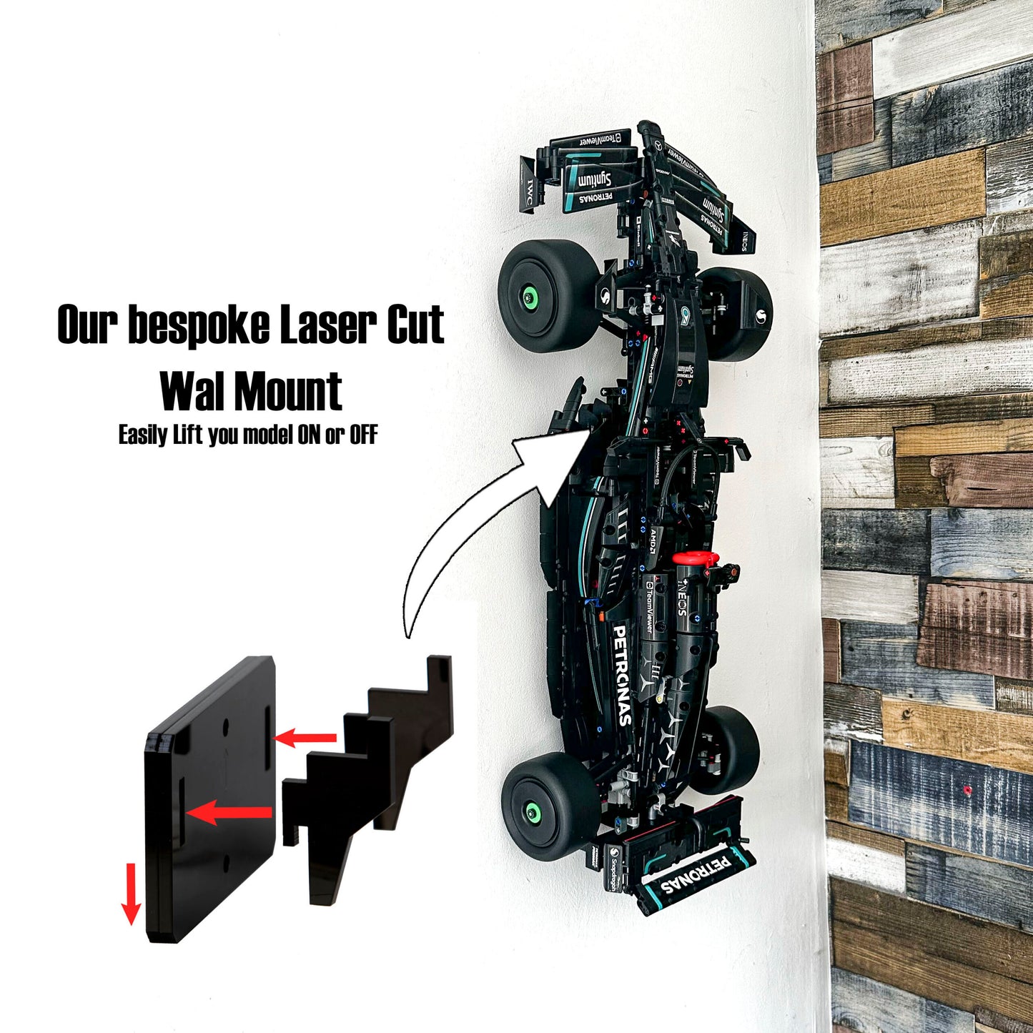Wall mounted car stand For LEGO Technic™ Mercedes-AMG F1 W14 E Performance 42171