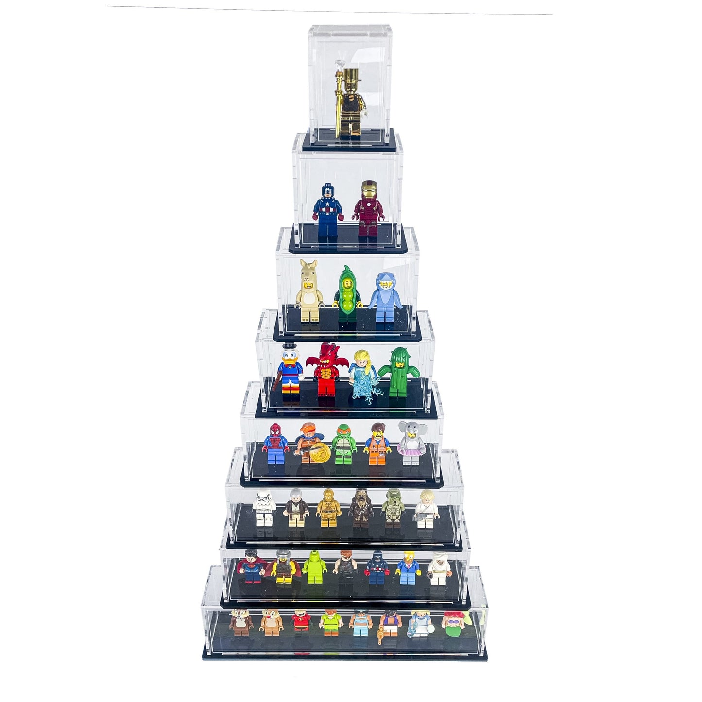Minifigure Acrylic Display Case for 8 (BOGOF 2 pack)