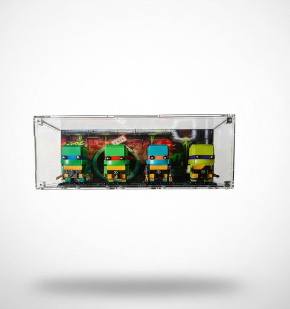 Acrylic Wall Display Case for LEGO BrickHeadz Teenage Mutant Ninja Turtles 40878