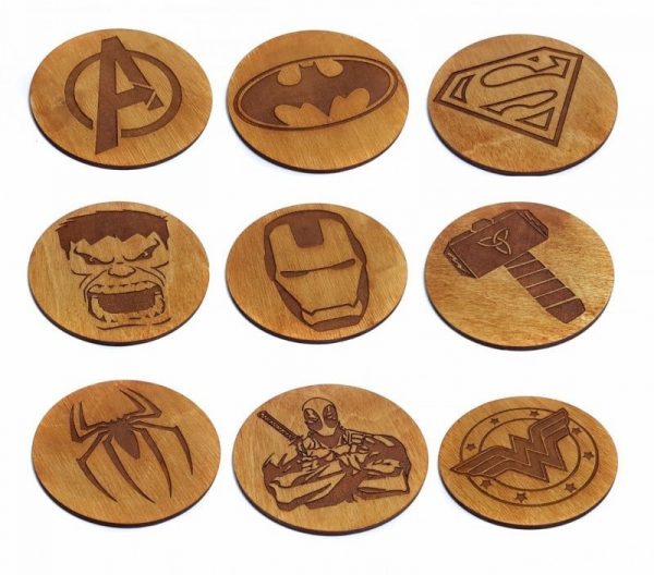 Super Hero Wooden Coasters