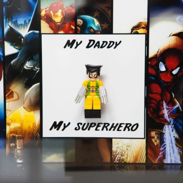 Daddy Superhero Minifigure Acrylic Insert Frame